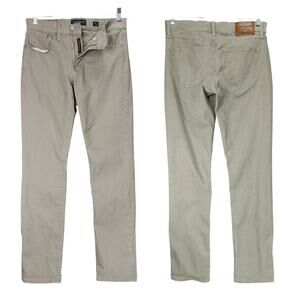 Lucky Brand 121 Slim Straight Pants sz 30x32 Mens Beige Canvas Khakis Chinos